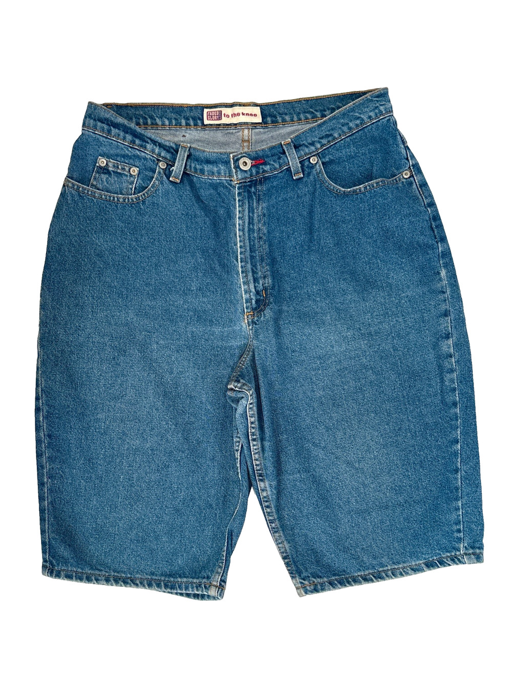 90s Vintage Faded Glory Denim Shorts Womens High-rise Jorts SZ 16 washed out Mom
